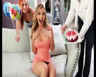 Blonde got hot sex from her stepdad for her birthday